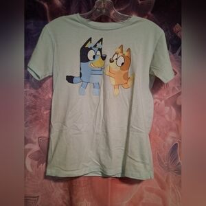 Kids Short Sleeve Tee with Cartoon Characters - Light Blue